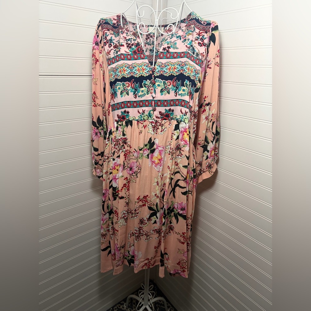 Umgee Floral Blush Mini Dress - Picture 2 of 10
